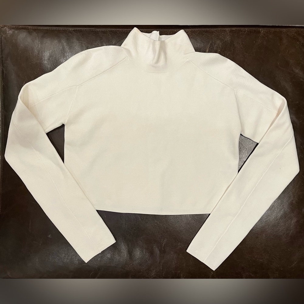 Helmut Lang cropped, mock-neck sweater